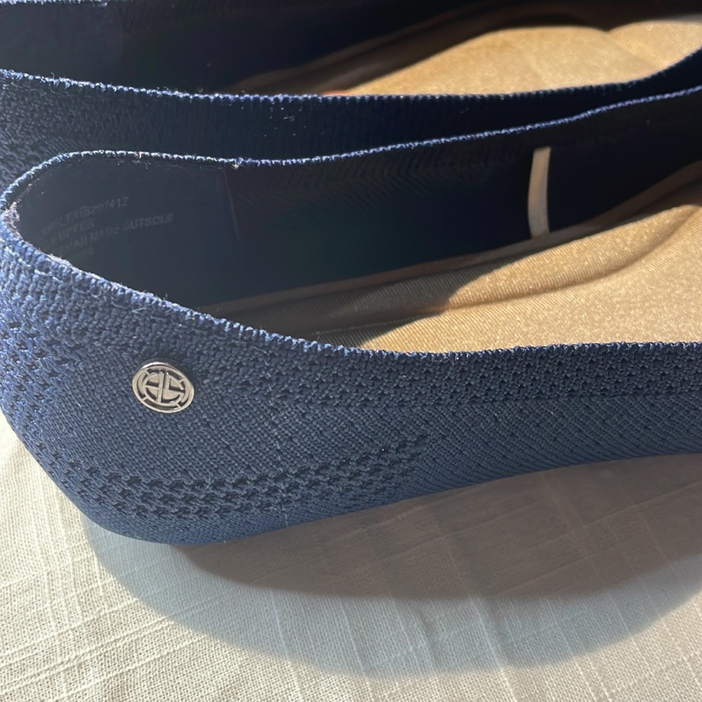 HARBORSIDES Memoryfoam Navy Textile Lightweight Flats - Picture 4 of 5